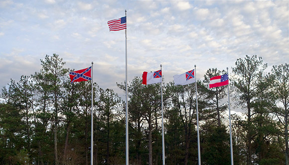 Confederate Flags Flying at Stone Mountain