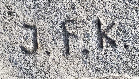 JFK initials carved into Stone Mountain