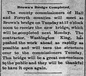 Brown's Bridge Completed 11-23-1901 Georgia Cracker