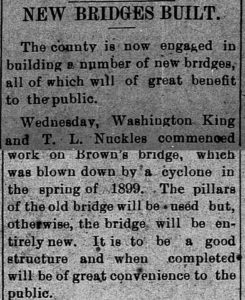 Brown's Bridge Work Commences 09-28-1901