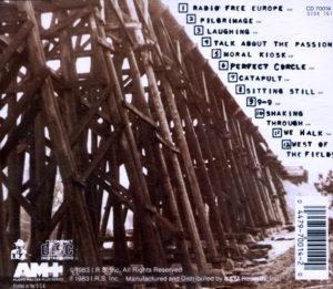 Back of R.E.M.'s 1981 album Murmur, showing Trail Creek Trestle 