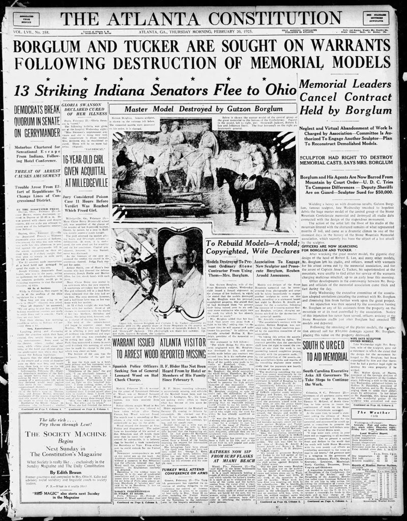 Atlanta-Constitution, 2-26-1925, Borglum